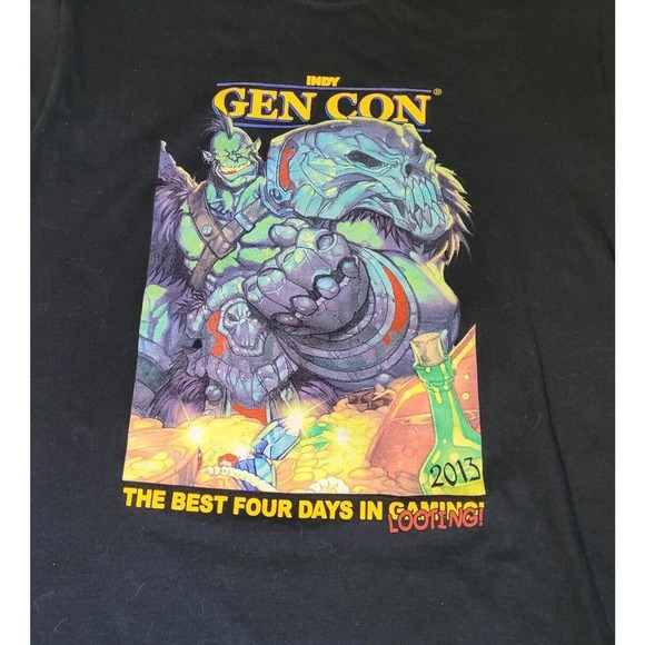Indy Gen Con T Shirt Medium Black World Of Warcraft 2013 Convention WOW - Picture 4 of 7
